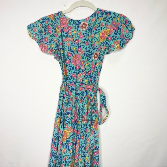 Hello Molly Tie Down Maxi Dress in Turquoise - Picture 8 of 10